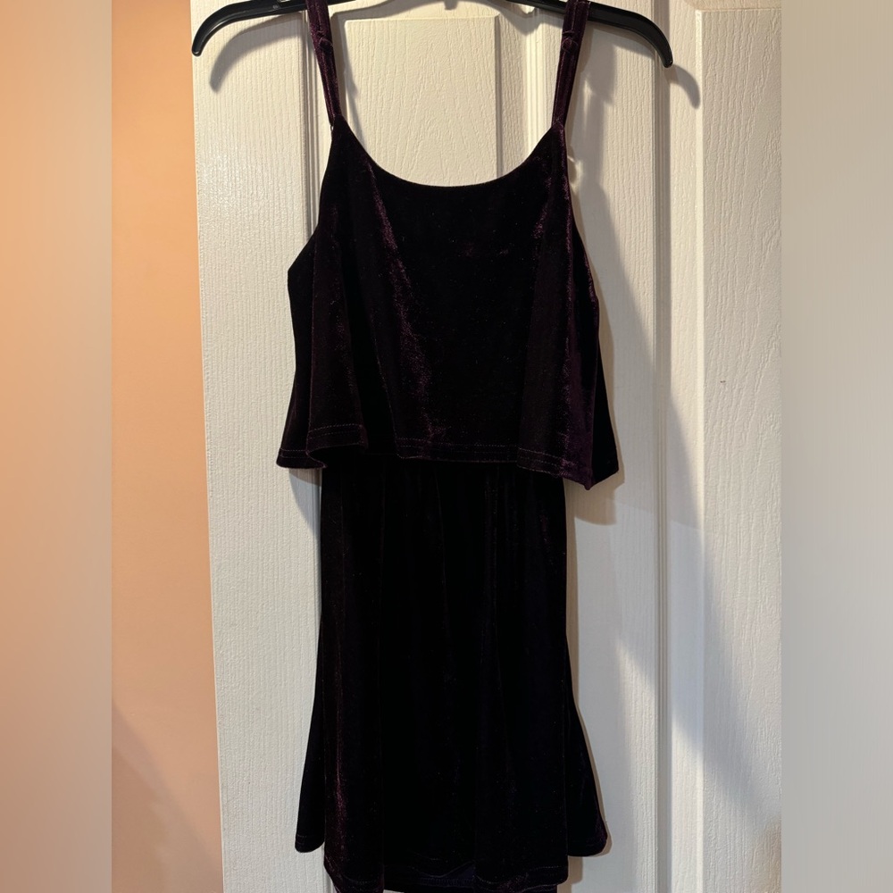 TOBI Moonlight Velour Plum Dress